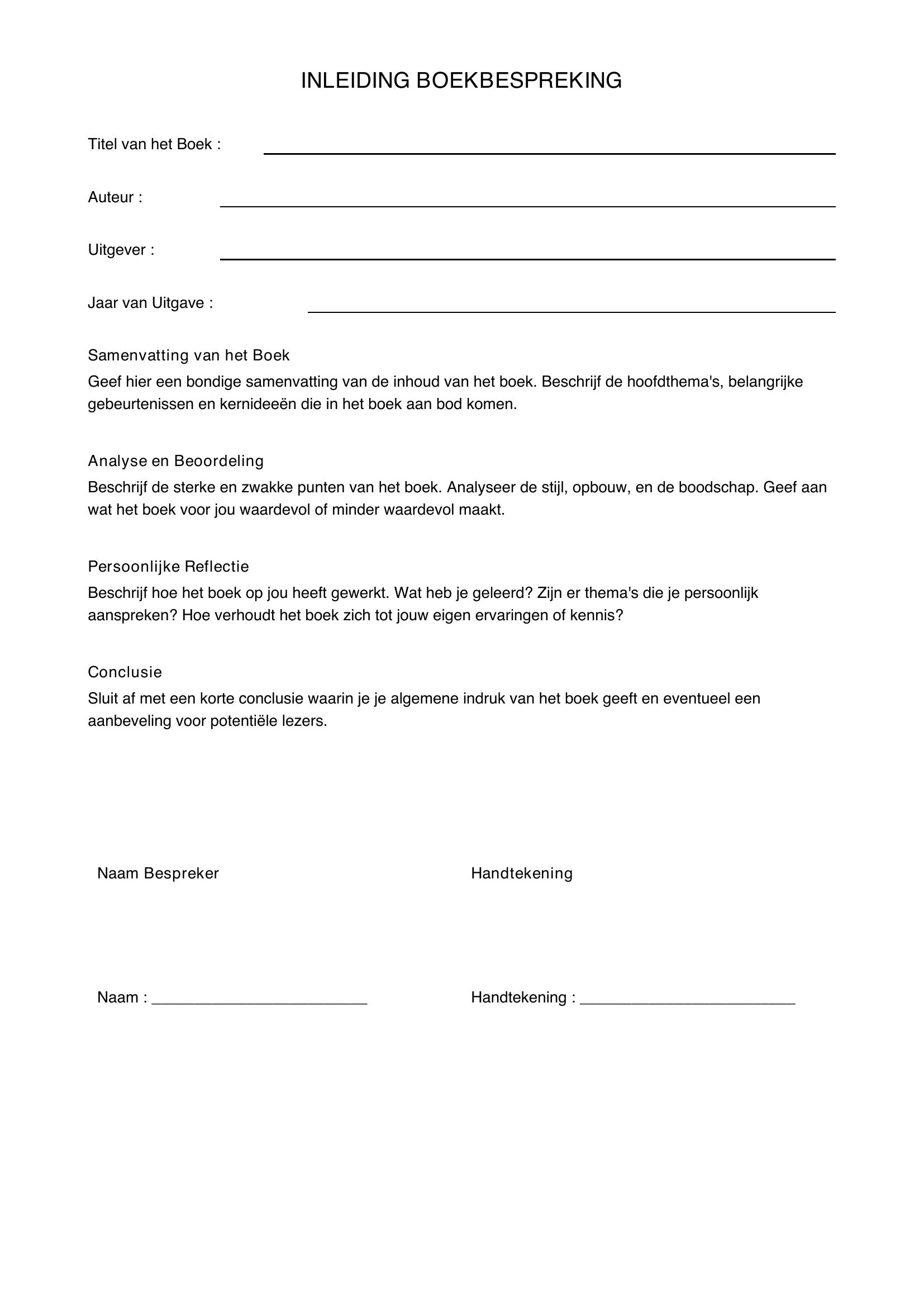 Inleiding Boekbespreking